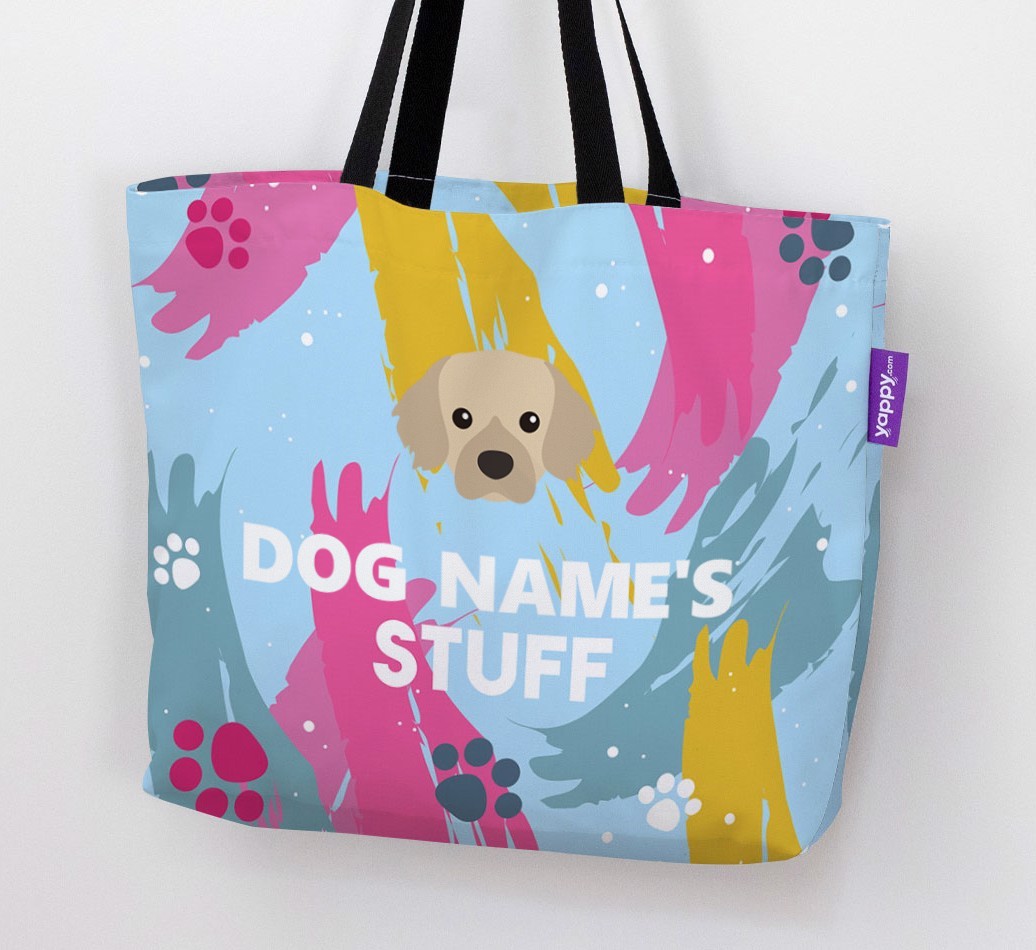 Paint Splatter: Personalised {breedFullName} Canvas Bag