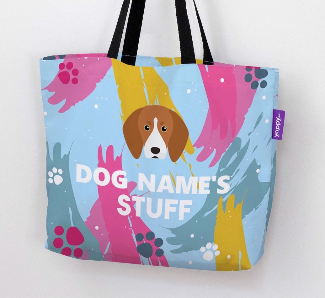 Paint Splatter: Personalised {breedFullName} Canvas Bag