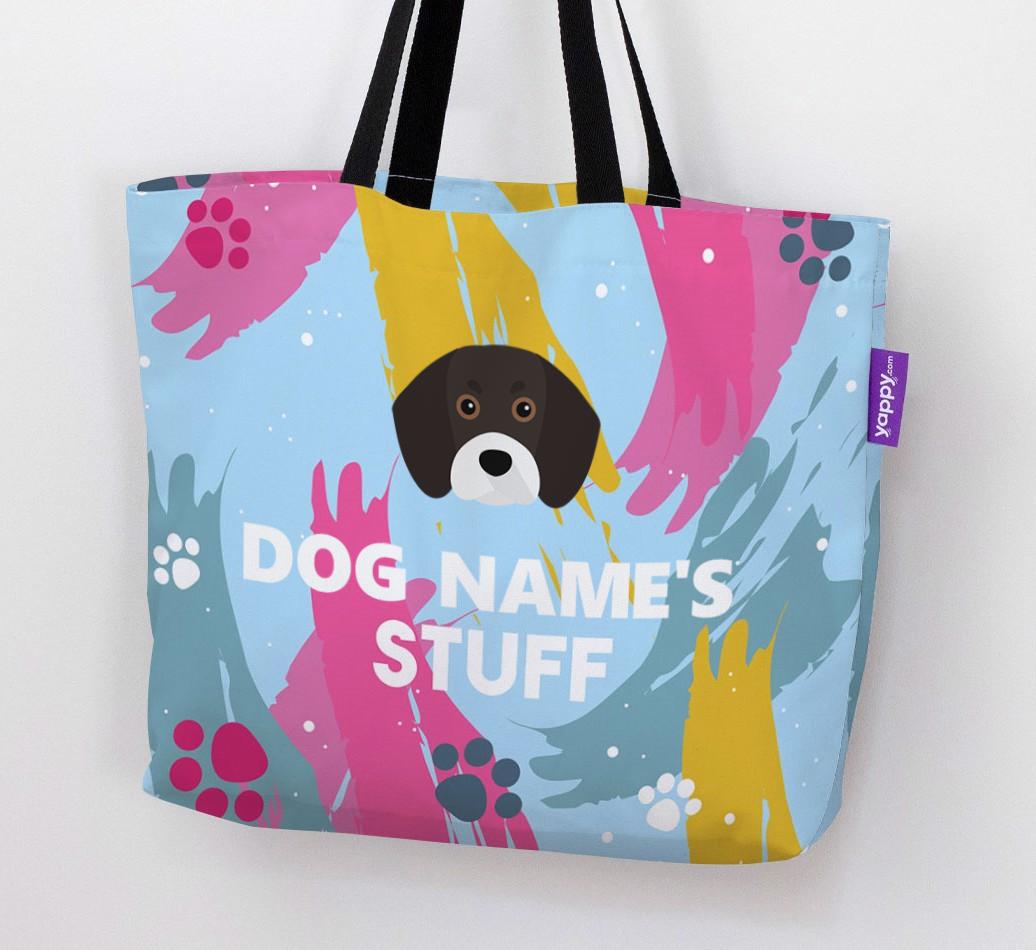 Paint Splatter: Personalized {breedFullName} Canvas Bag