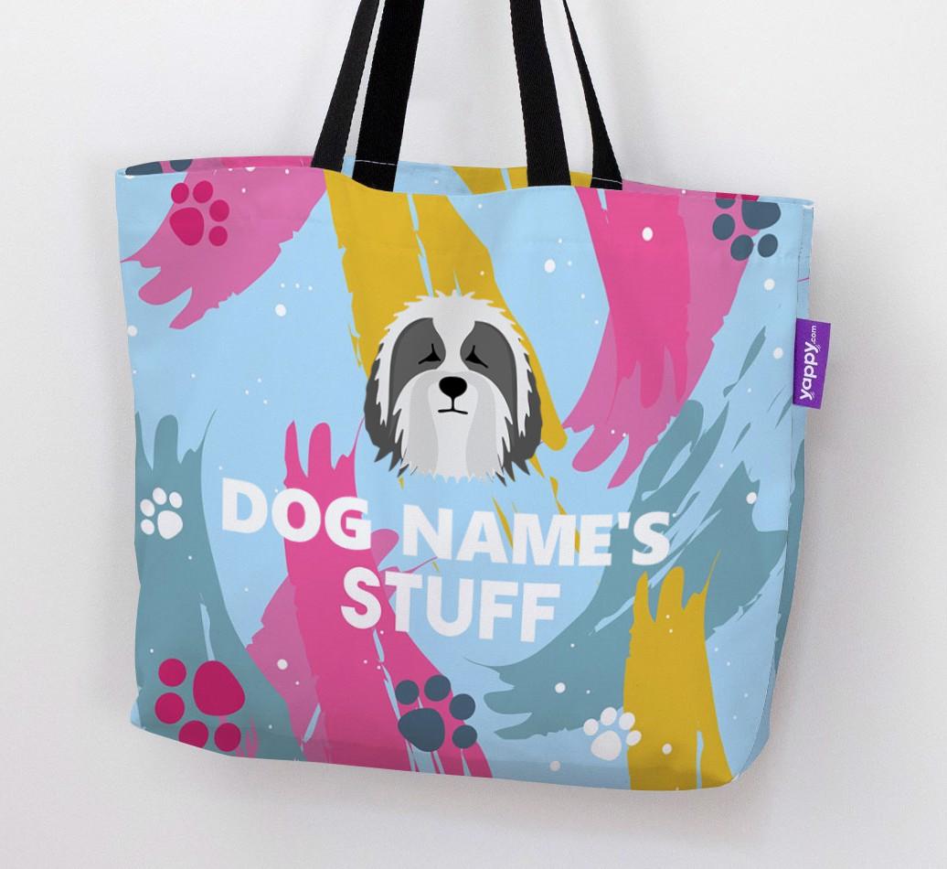 Paint Splatter: Personalized {breedFullName} Canvas Bag