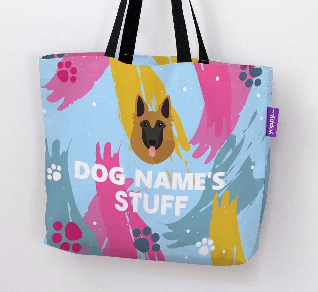 Paint Splatter: Personalized {breedFullName} Canvas Bag