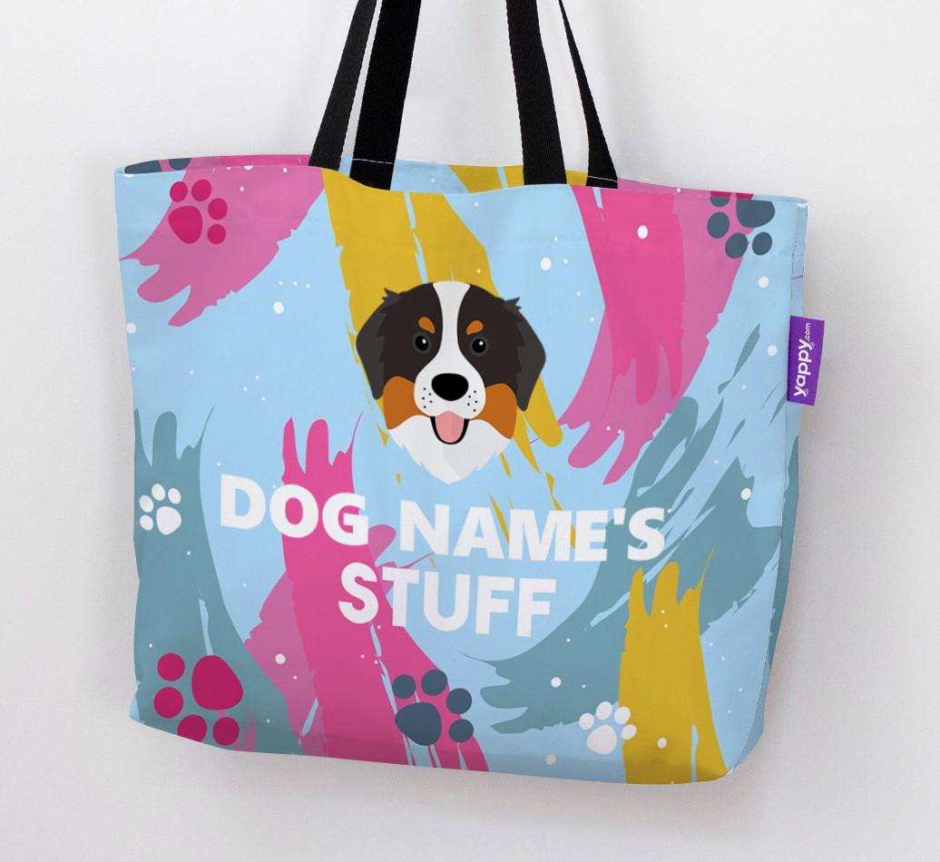 Paint Splatter: Personalized {breedFullName} Canvas Bag