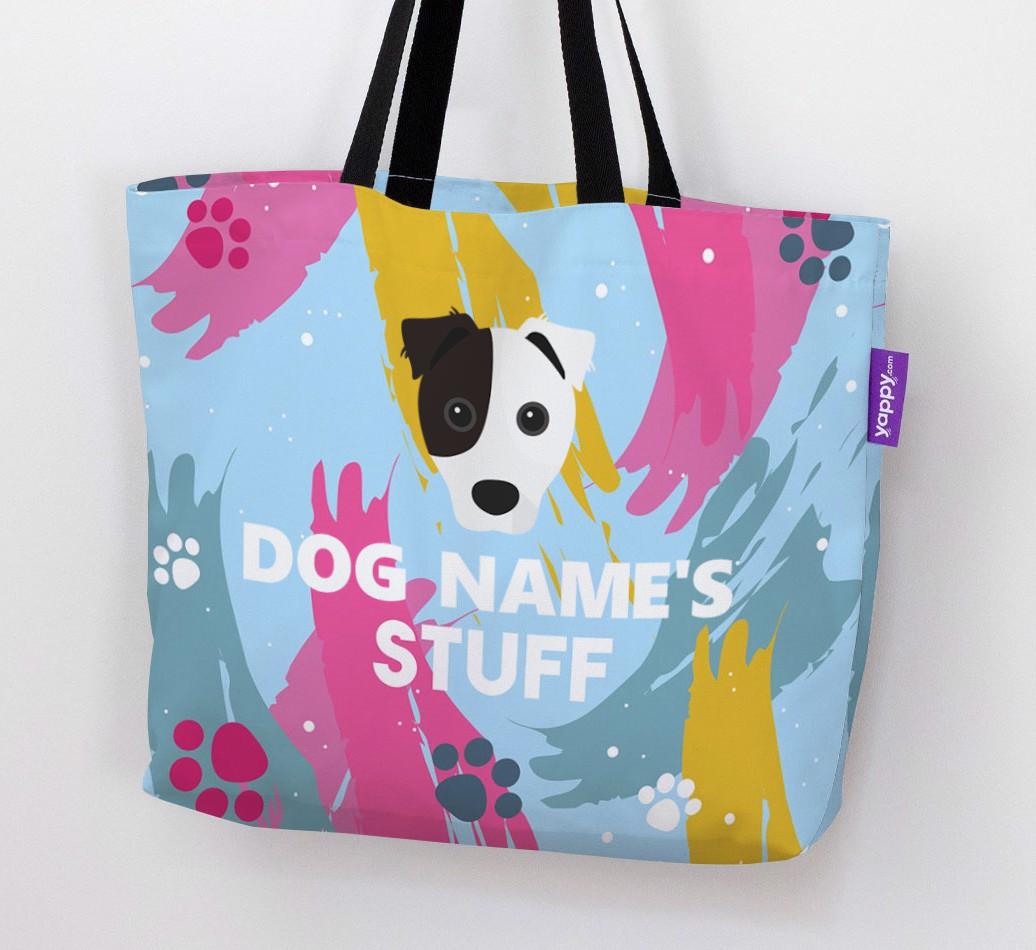 Paint Splatter: Personalized {breedFullName} Canvas Bag