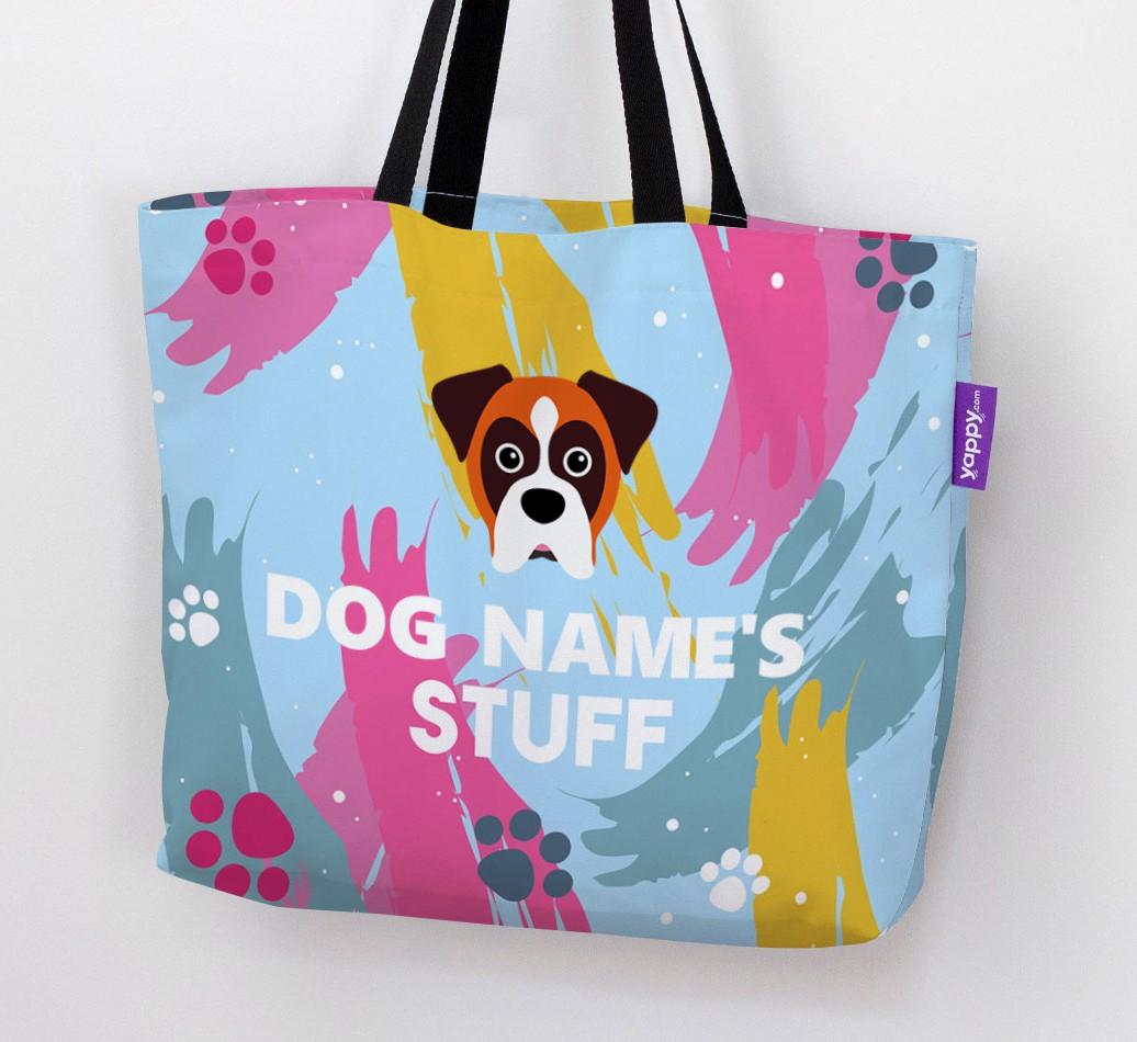 Paint Splatter: Personalized {breedFullName} Canvas Bag