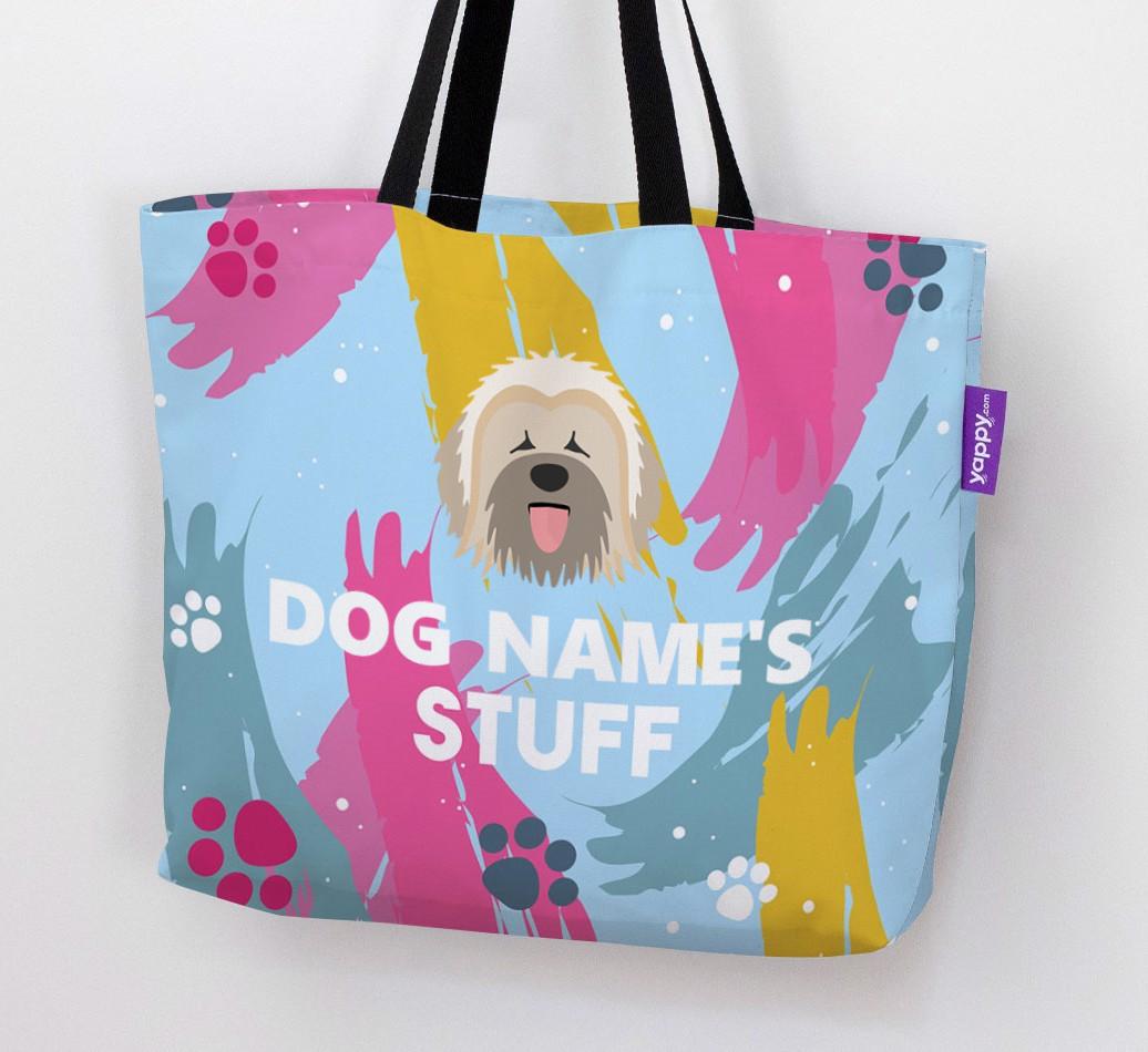 Paint Splatter: Personalized {breedFullName} Canvas Bag