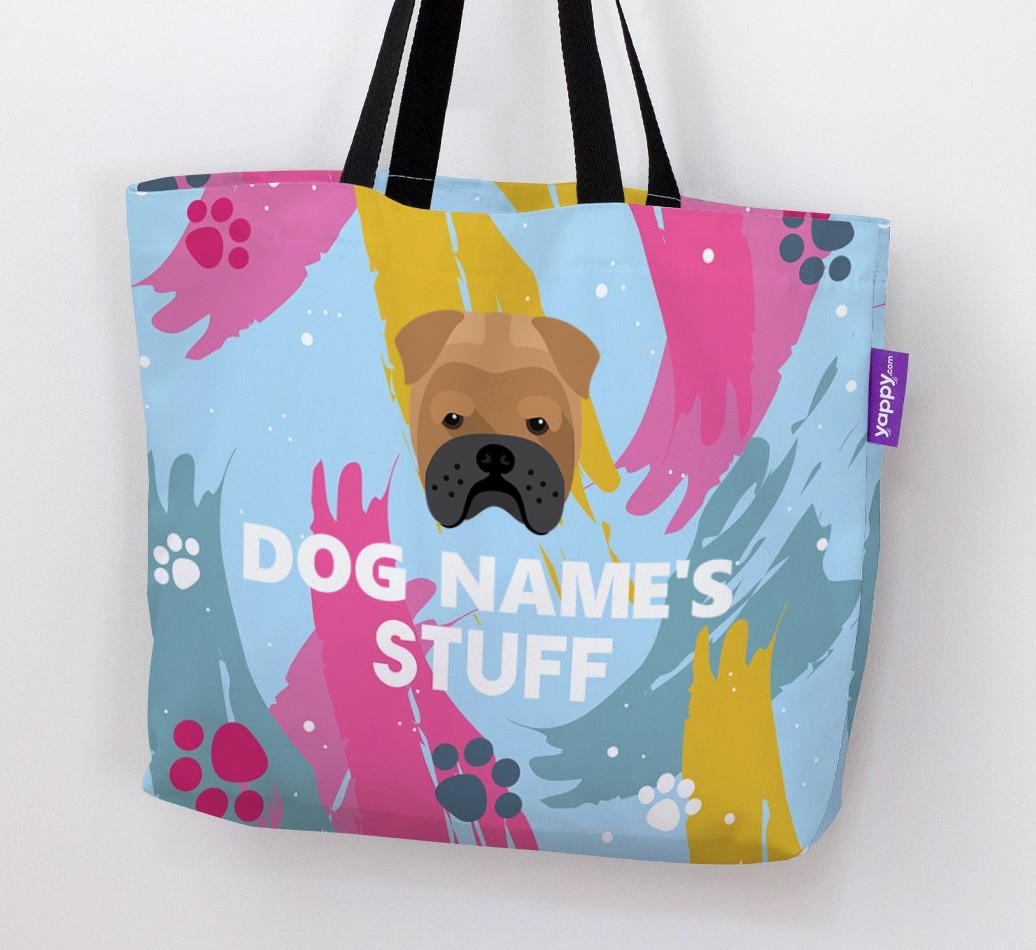 Paint Splatter: Personalized {breedFullName} Canvas Bag