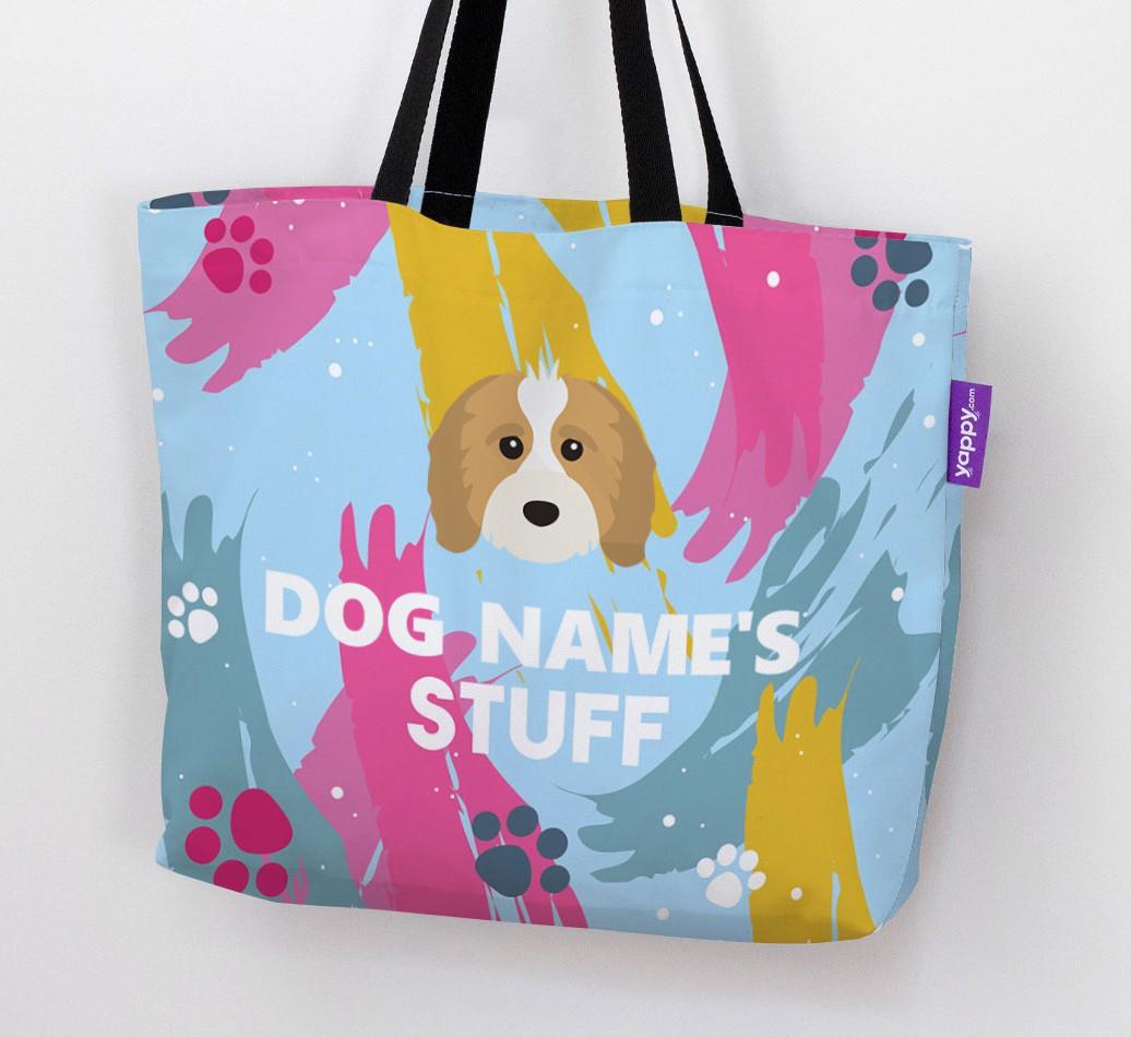 Paint Splatter: Personalized {breedFullName} Canvas Bag