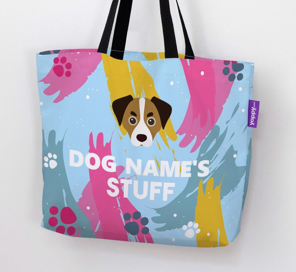 Paint Splatter: Personalized {breedFullName} Canvas Bag