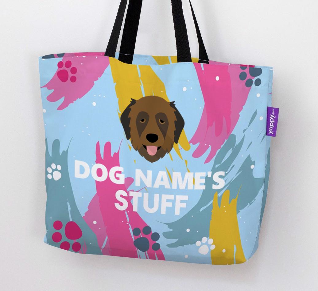 Paint Splatter: Personalized {breedFullName} Canvas Bag