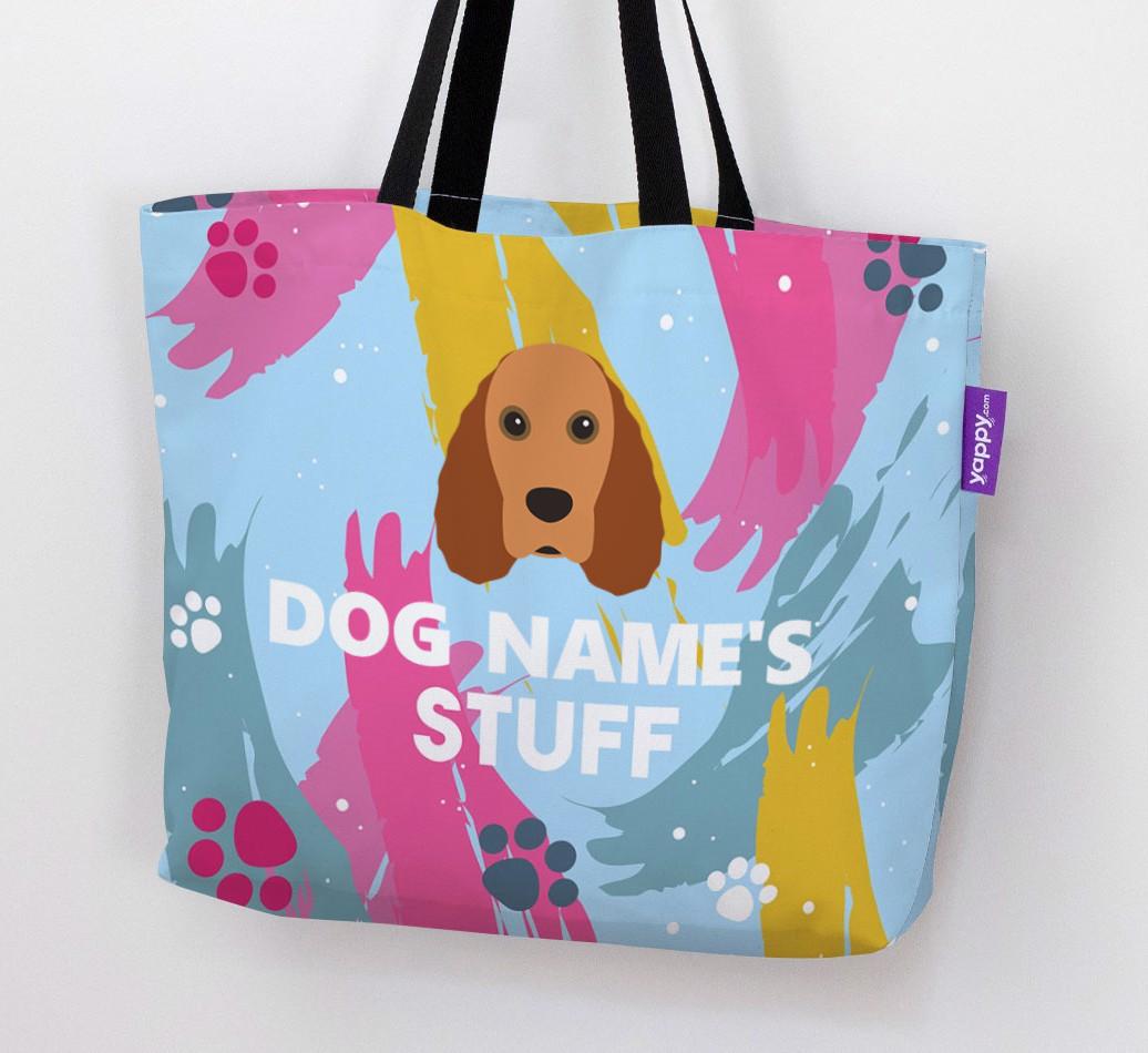 Paint Splatter: Personalized {breedFullName} Canvas Bag