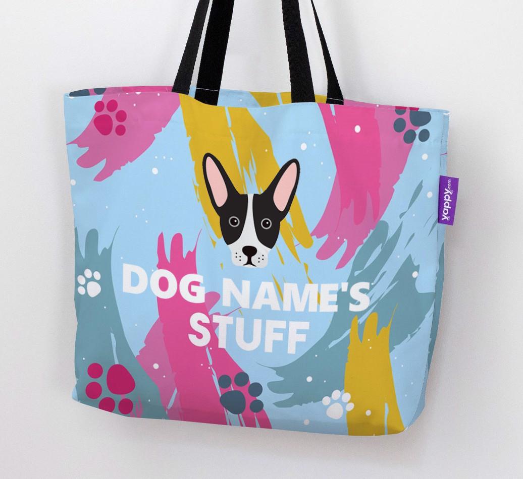 Paint Splatter: Personalized {breedFullName} Canvas Bag