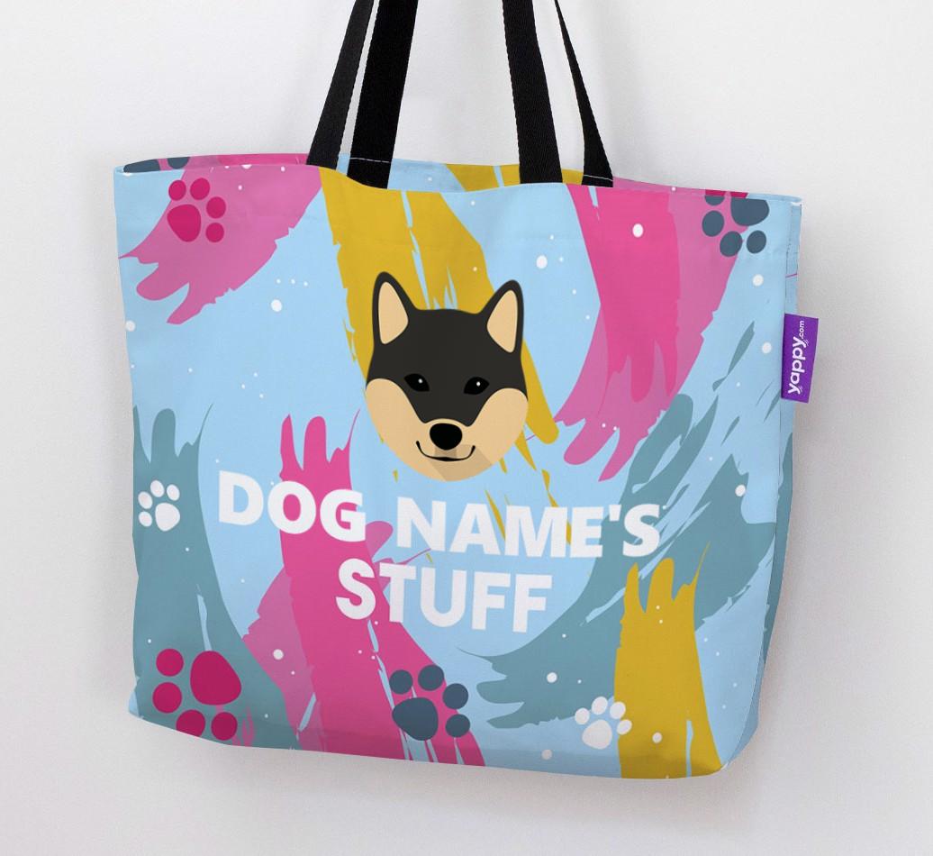 Paint Splatter: Personalized {breedFullName} Canvas Bag