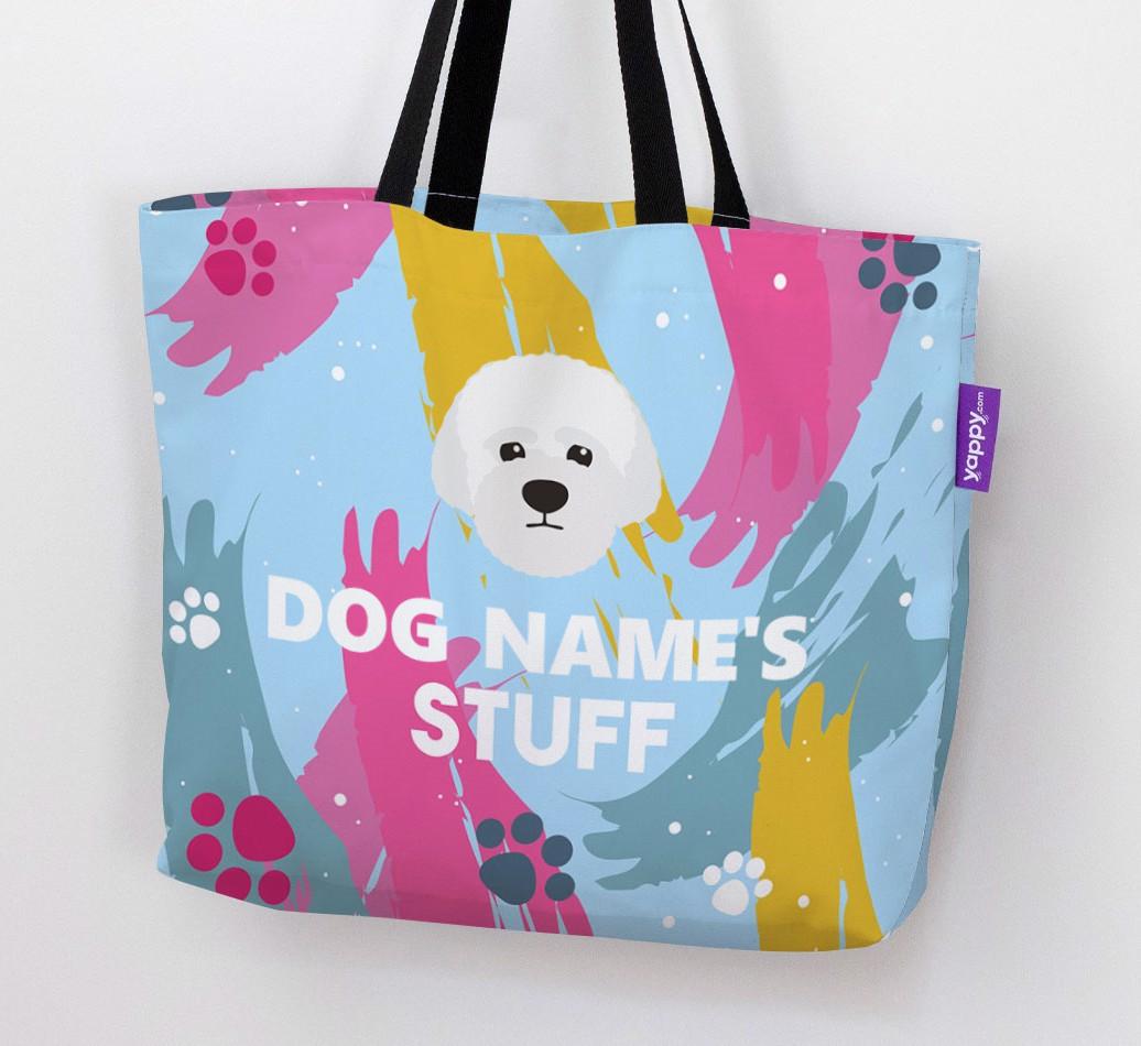 Paint Splatter: Personalized {breedFullName} Canvas Bag