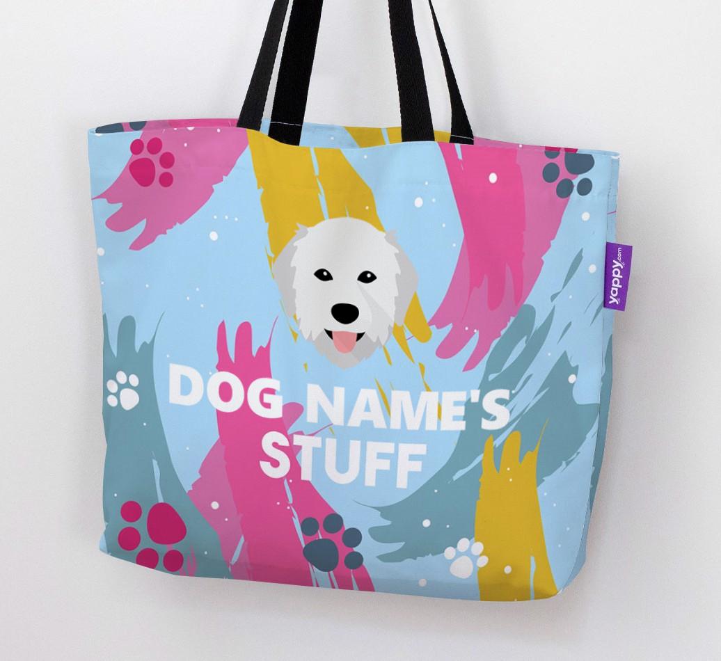 Paint Splatter: Personalized {breedFullName} Canvas Bag