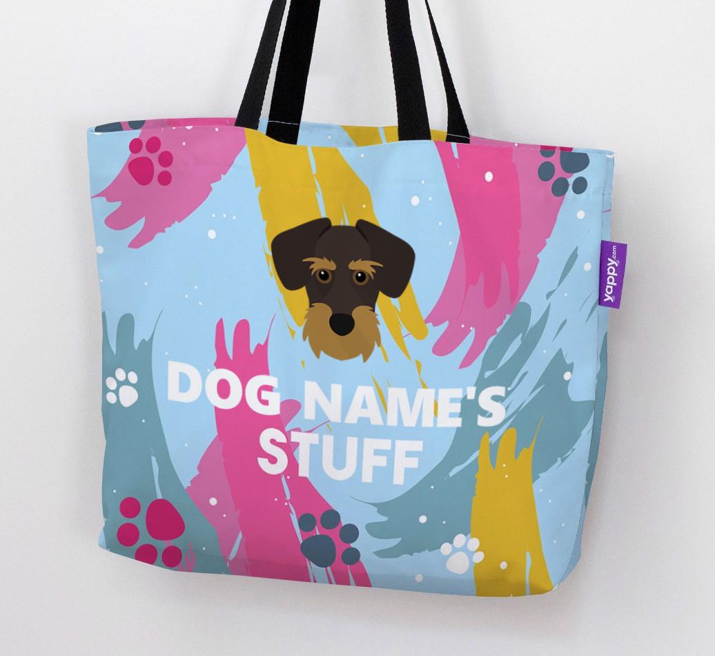 Paint Splatter: Personalized {breedFullName} Canvas Bag