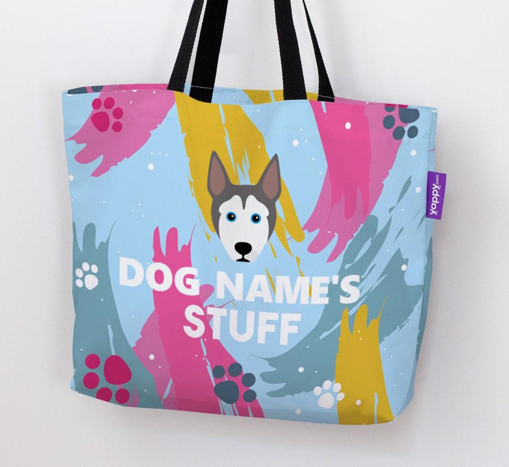 Paint Splatter: Personalized {breedFullName} Canvas Bag