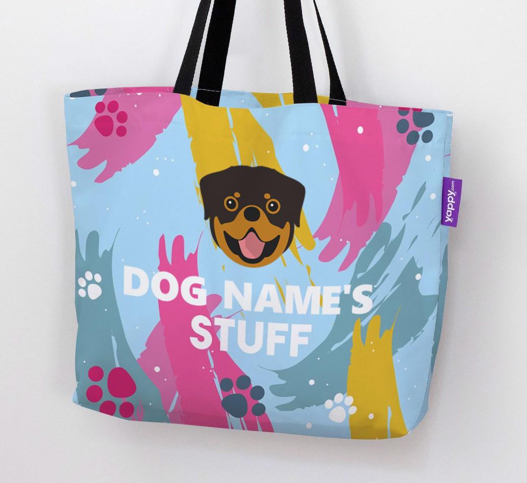 Paint Splatter: Personalized {breedFullName} Canvas Bag