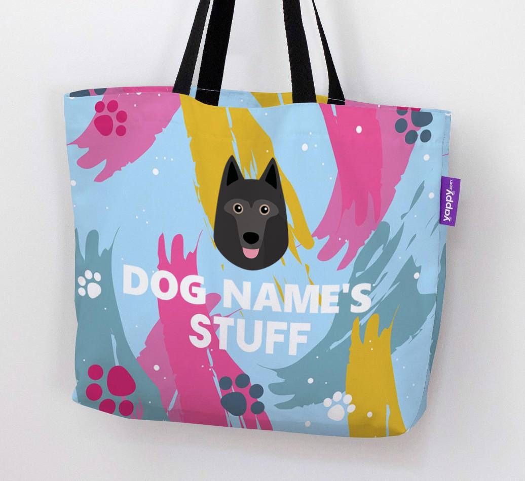 Paint Splatter: Personalized {breedFullName} Canvas Bag