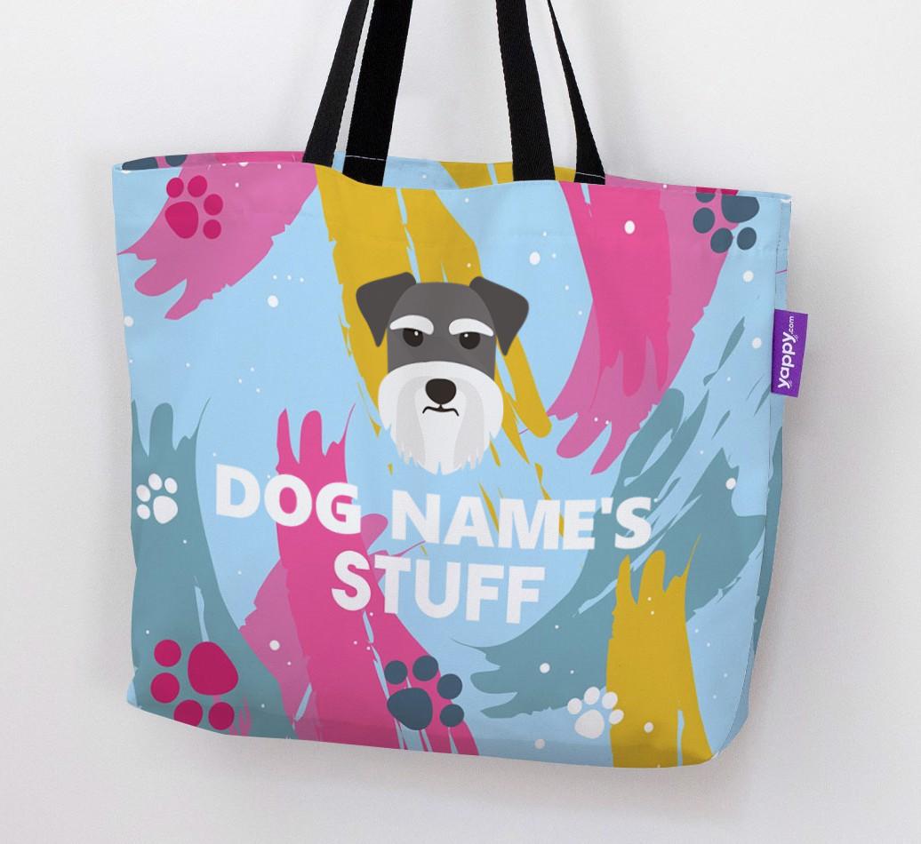 Paint Splatter: Personalized {breedFullName} Canvas Bag