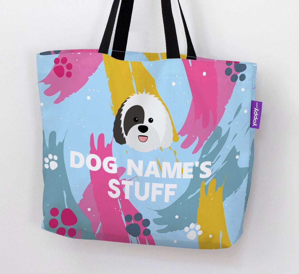 Paint Splatter: Personalized {breedFullName} Canvas Bag