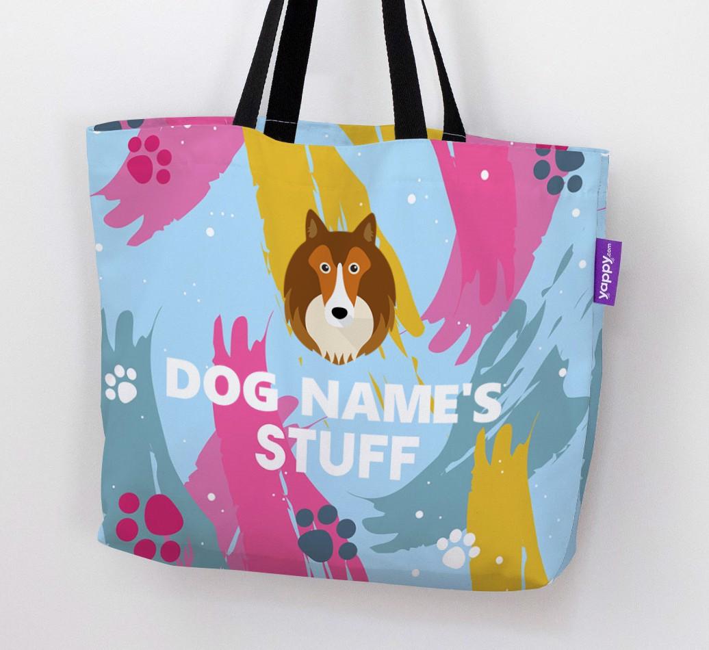 Paint Splatter: Personalized {breedFullName} Canvas Bag