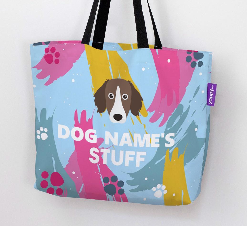 Paint Splatter: Personalized {breedFullName} Canvas Bag