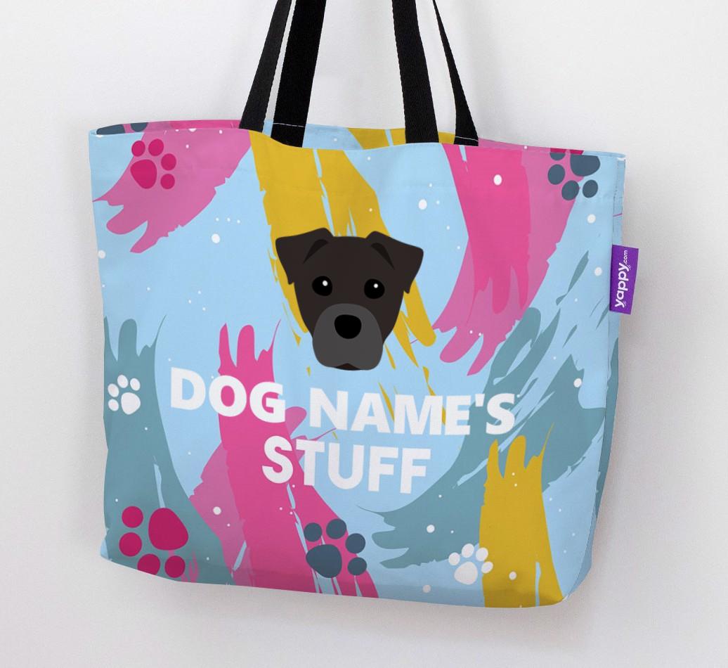 Paint Splatter: Personalized {breedFullName} Canvas Bag