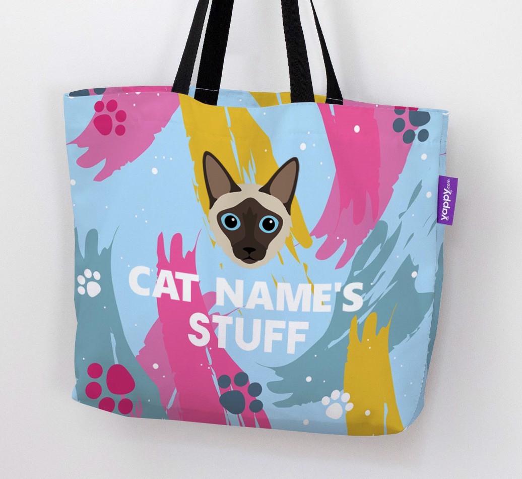 Paint Splatter: Personalised {breedFullName} Canvas Bag