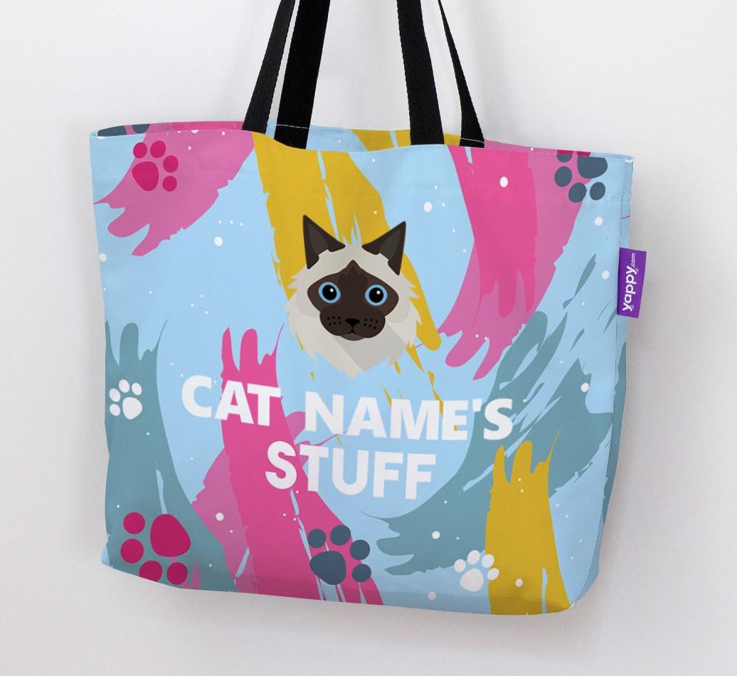 Paint Splatter: Personalized {breedFullName} Canvas Bag