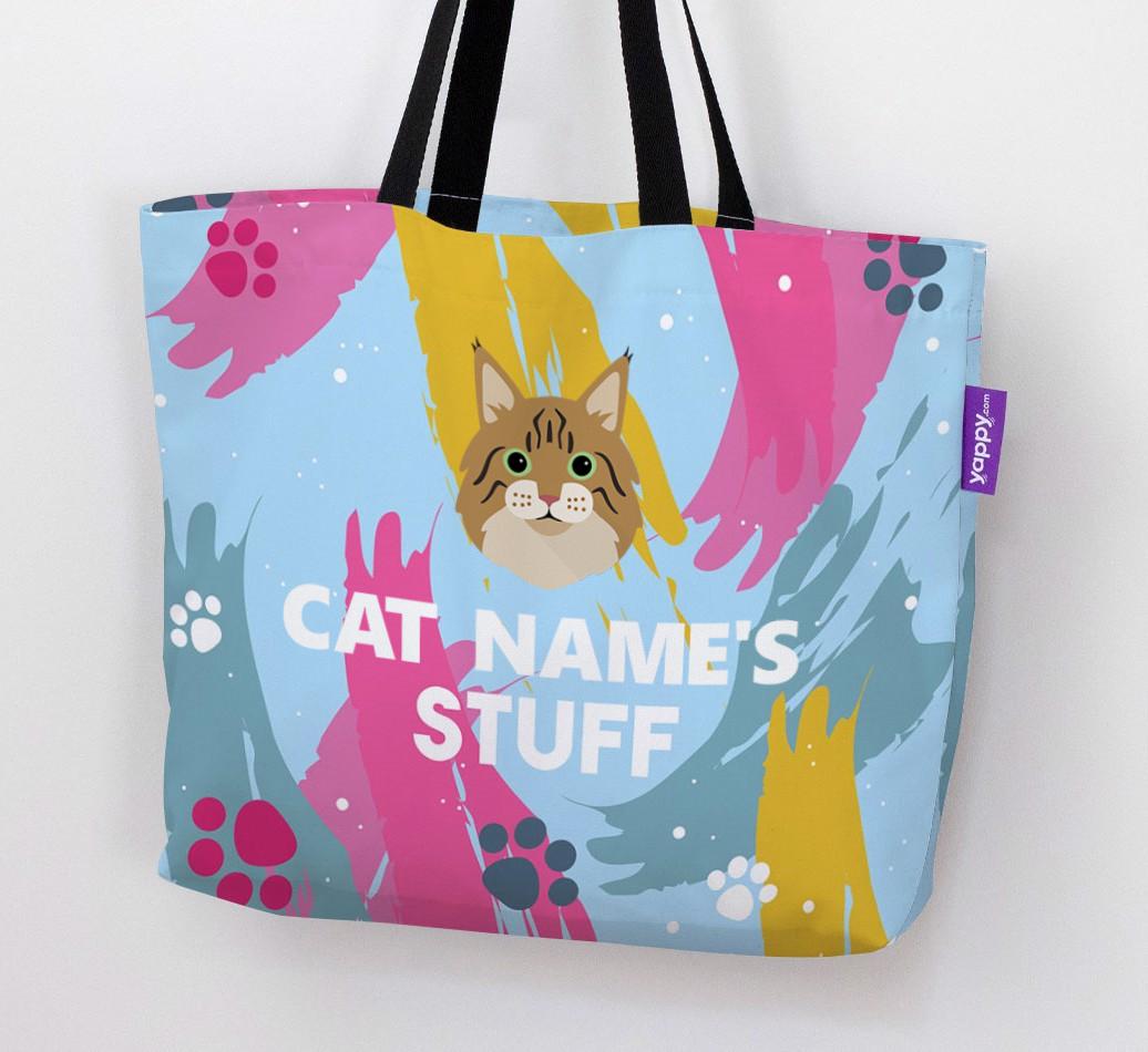 Paint Splatter: Personalized {breedFullName} Canvas Bag