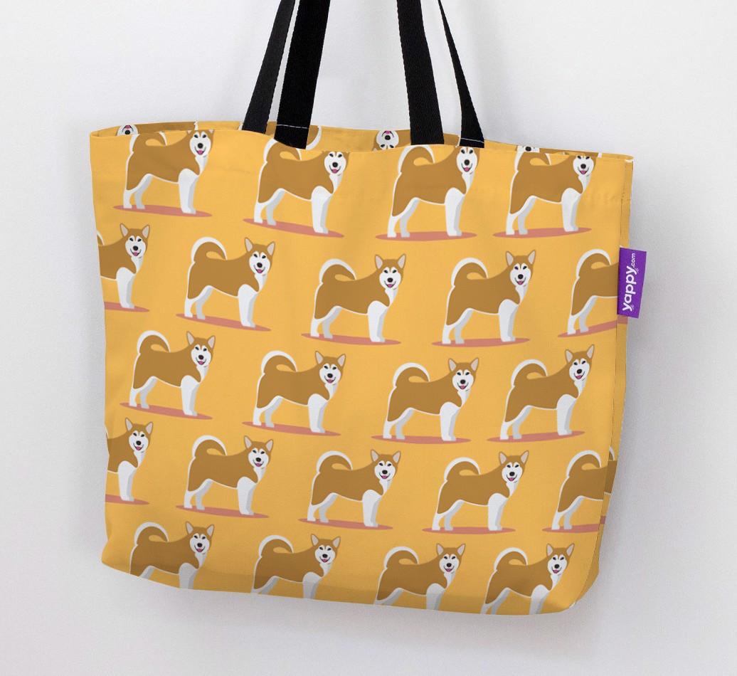 'Yappicon Profile Pattern' - Personalized {breedFullName} Canvas Bag