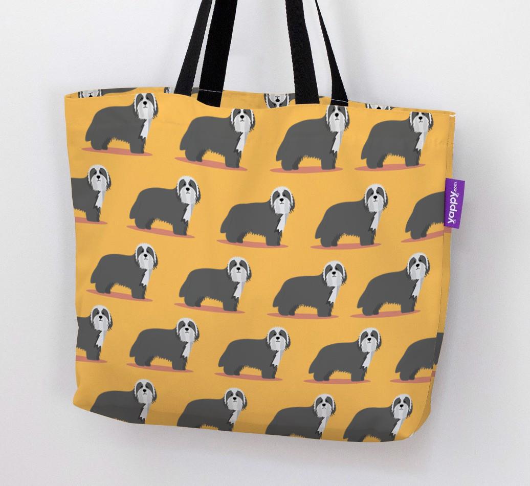 'Yappicon Profile Pattern' - Personalized {breedFullName} Canvas Bag