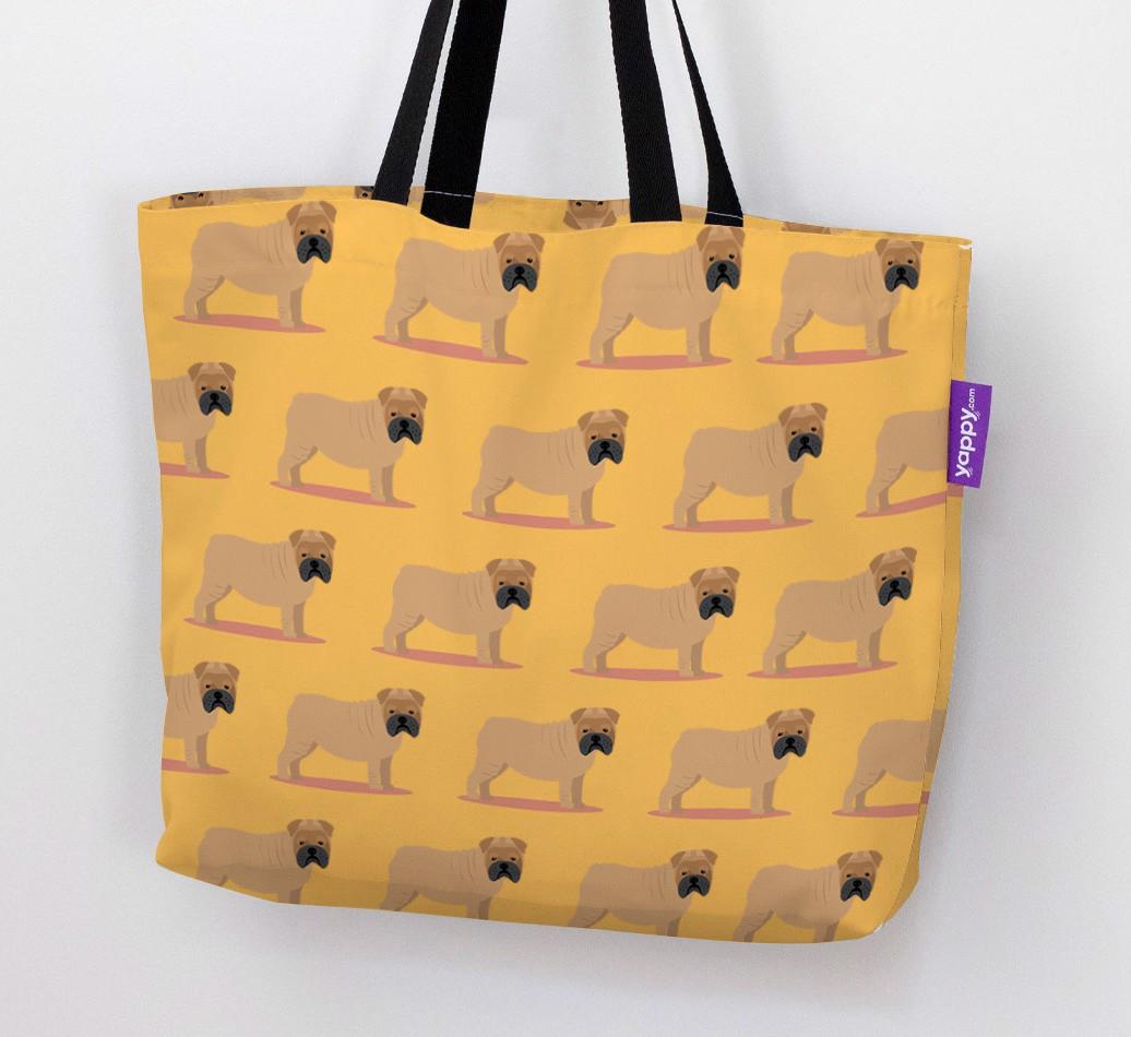 'Yappicon Profile Pattern' - Personalized {breedFullName} Canvas Bag