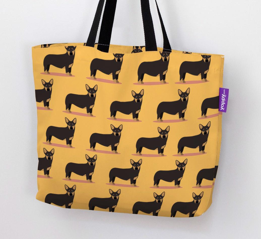 'Yappicon Profile Pattern' - Personalized {breedFullName} Canvas Bag