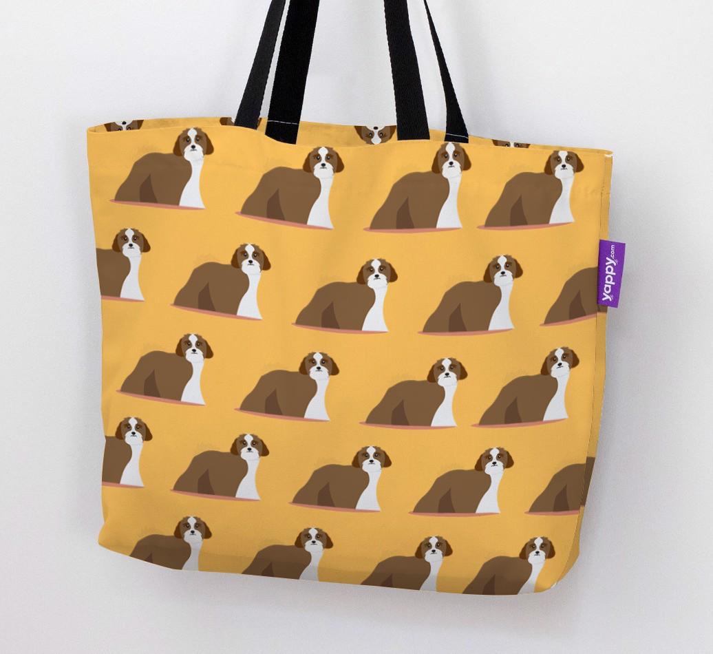 'Yappicon Profile Pattern' - Personalized {breedFullName} Canvas Bag