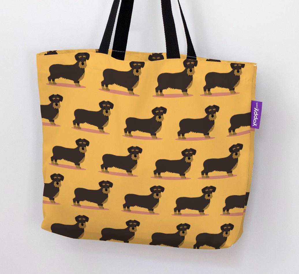 'Yappicon Profile Pattern' - Personalized {breedFullName} Canvas Bag