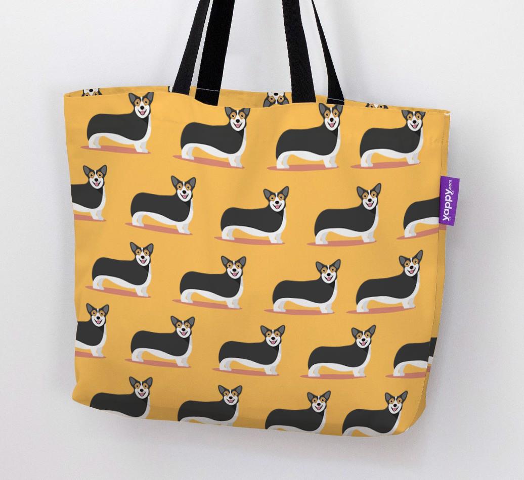 'Yappicon Profile Pattern' - Personalized {breedFullName} Canvas Bag