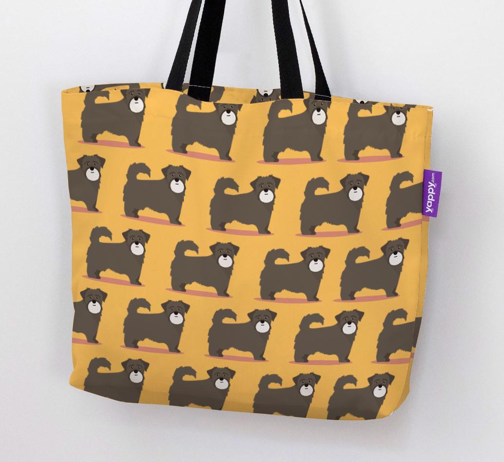 'Yappicon Profile Pattern' - Personalized {breedFullName} Canvas Bag