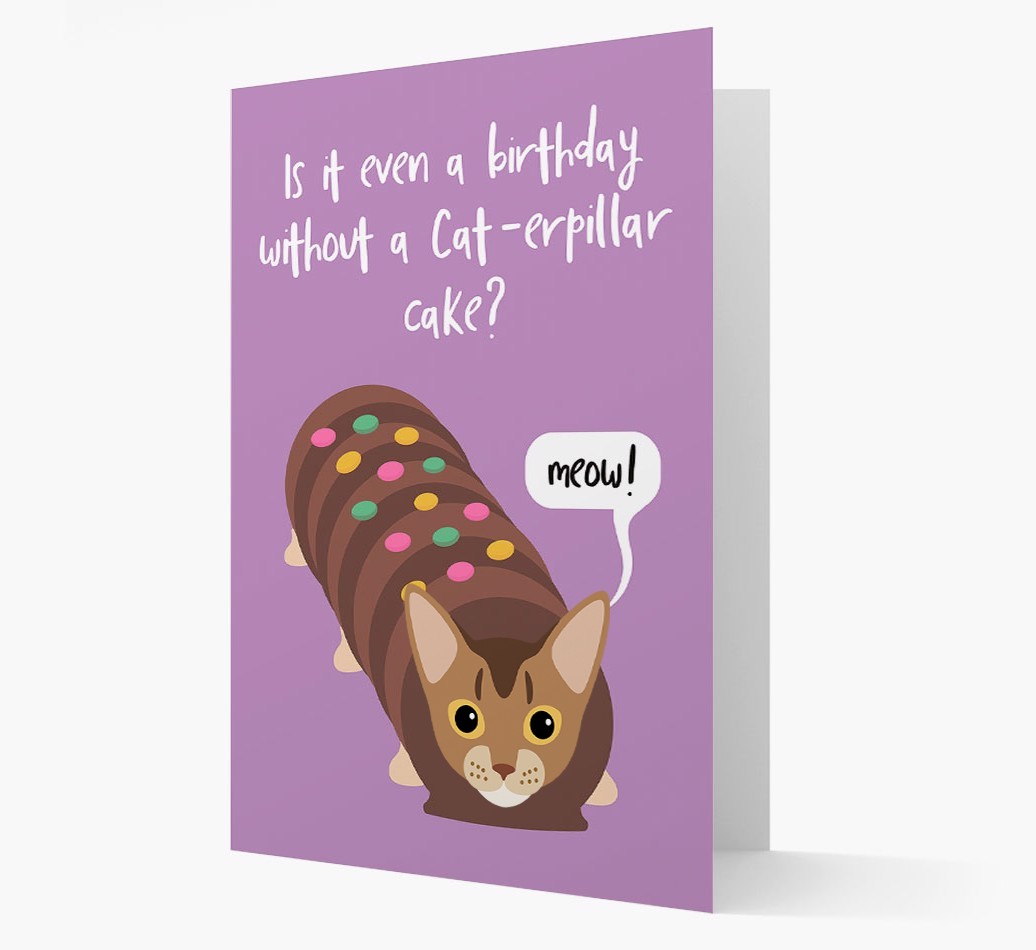 'Cat-erpillar Cake' - Personalised {breedCommonName} Card