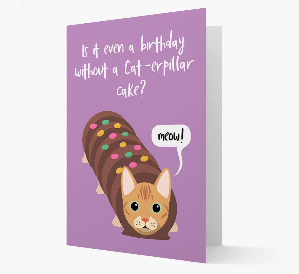 'Cat-erpillar Cake' - Personalised {breedCommonName} Card