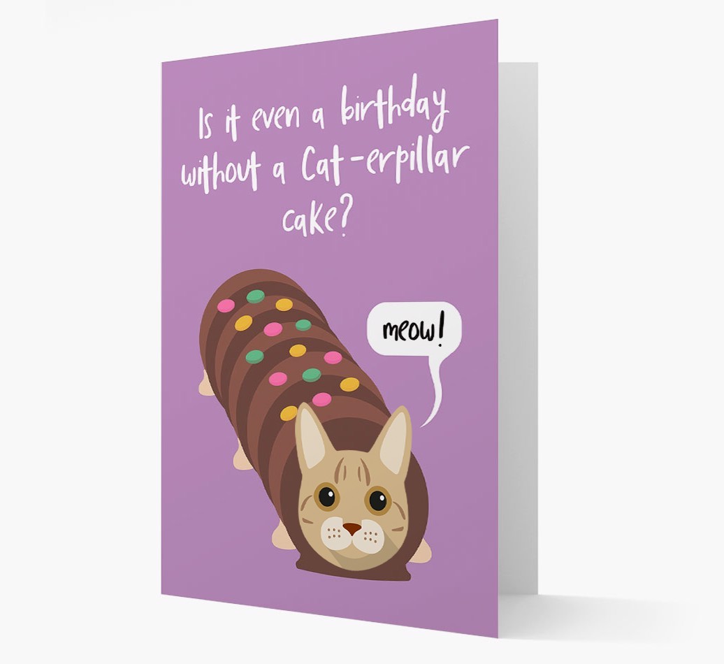 'Cat-erpillar Cake' - Personalised {breedCommonName} Card