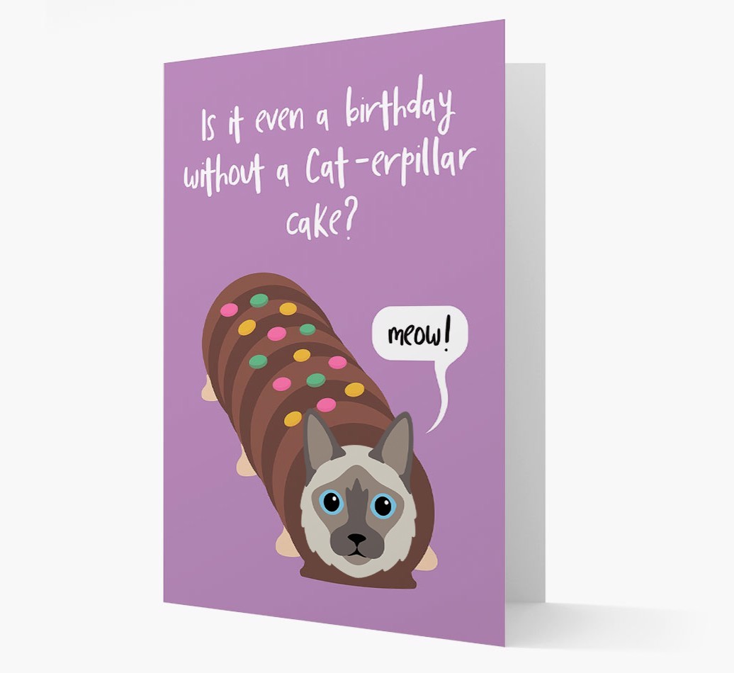 'Cat-erpillar Cake' - Personalised {breedCommonName} Card