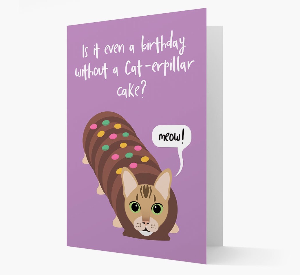 'Cat-erpillar Cake' - Personalised {breedCommonName} Card