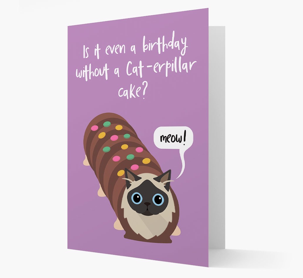 'Cat-erpillar Cake' - Personalised {breedCommonName} Card