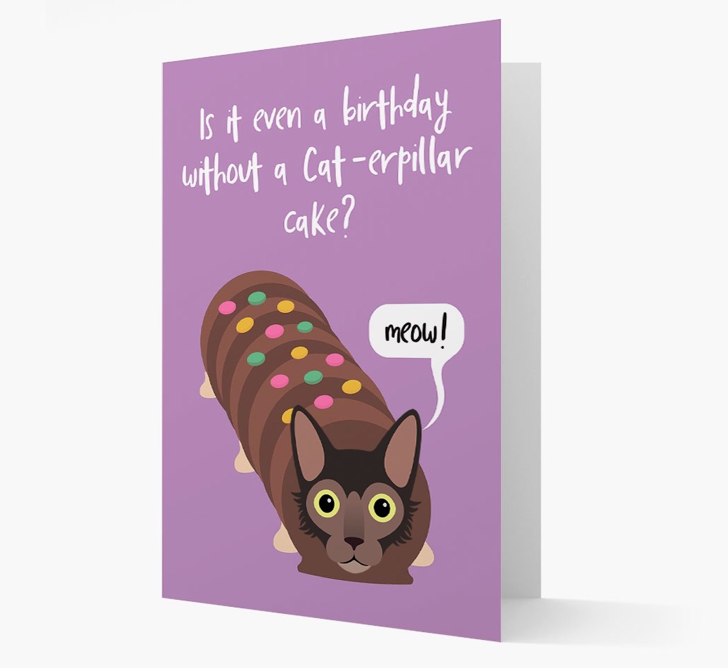 'Cat-erpillar Cake' - Personalised {breedCommonName} Card