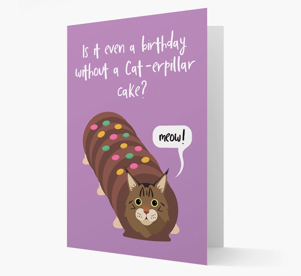 'Cat-erpillar Cake' - Personalised {breedCommonName} Card