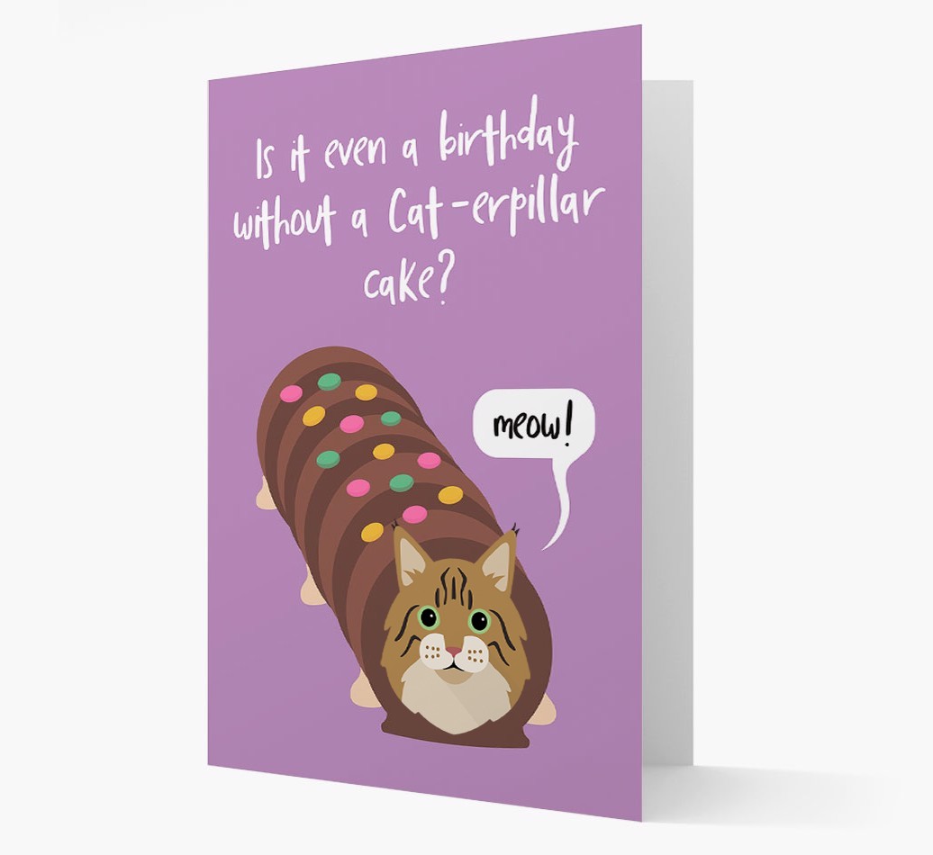 'Cat-erpillar Cake' - Personalised {breedCommonName} Card