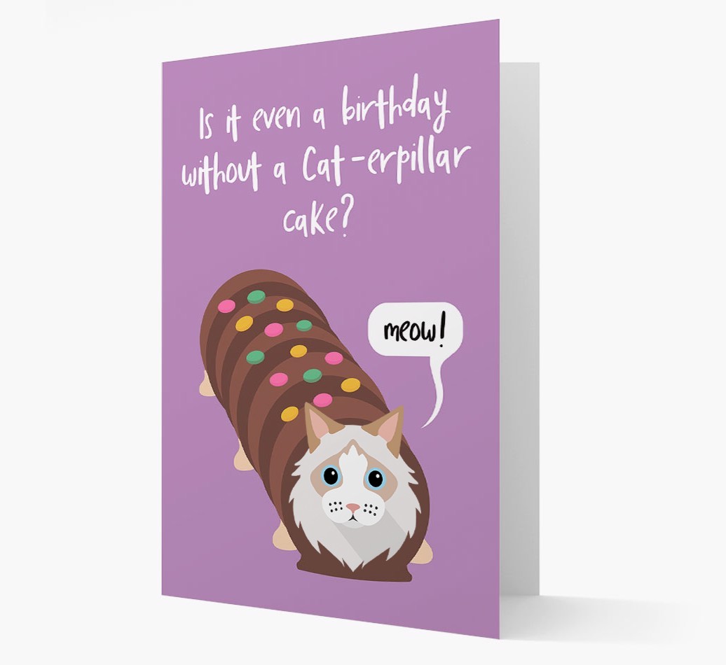 'Cat-erpillar Cake' - Personalised {breedCommonName} Card