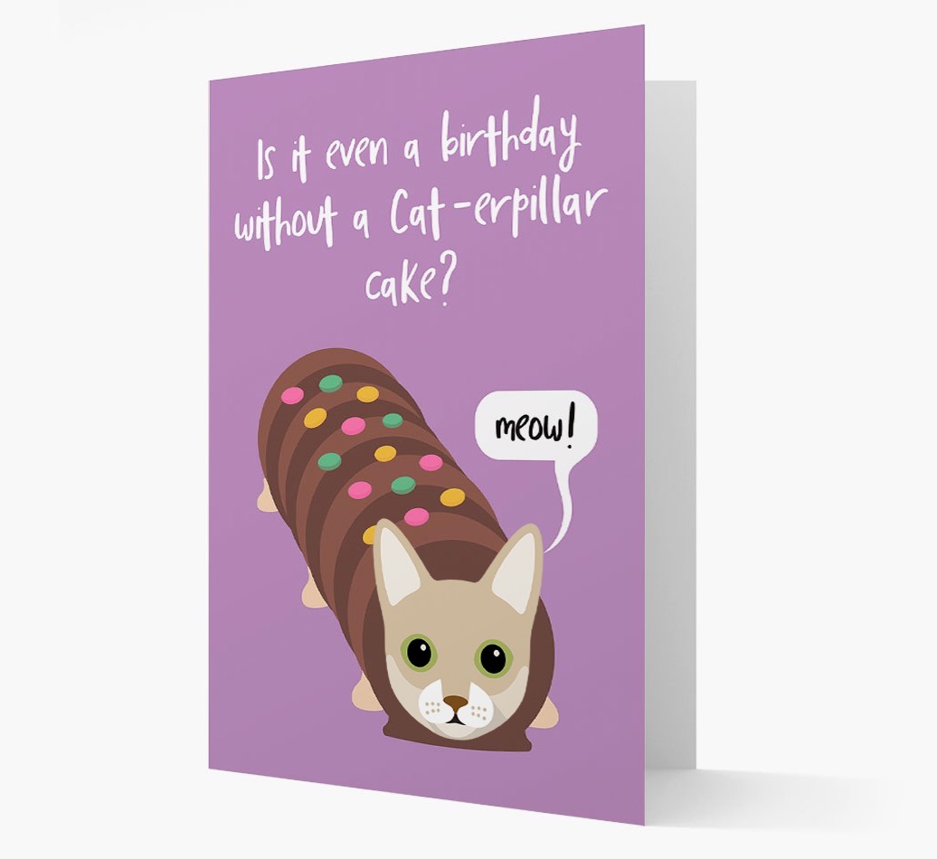 'Cat-erpillar Cake' - Personalised {breedCommonName} Card