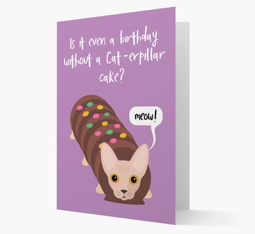 'Cat-erpillar Cake' - Personalised {breedCommonName} Card
